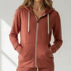 Vuori Womens XL VW268 Halo Performance Hoodie Full Zip Burnt Orange Spice Rust